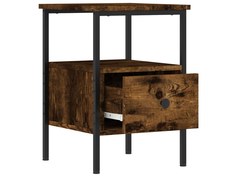  Lot de 2 tables de chevet - cabinet de chevet - table de nuit chêne fumé 34x36x50 cm bois ingénierie  - Conforama C