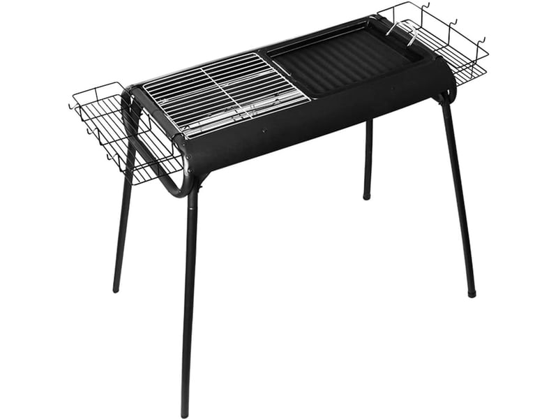  Barbecue au charbon de bois en acier inoxydable portable pliable pour plus de 5 personnes 73x37x82 cm noir  - Conforama A