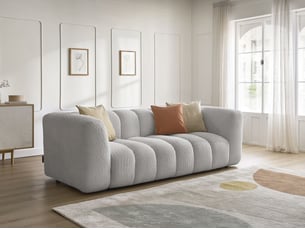 Canapé droit fixe BOBOCHIC TALIA 3 places Tissu gris