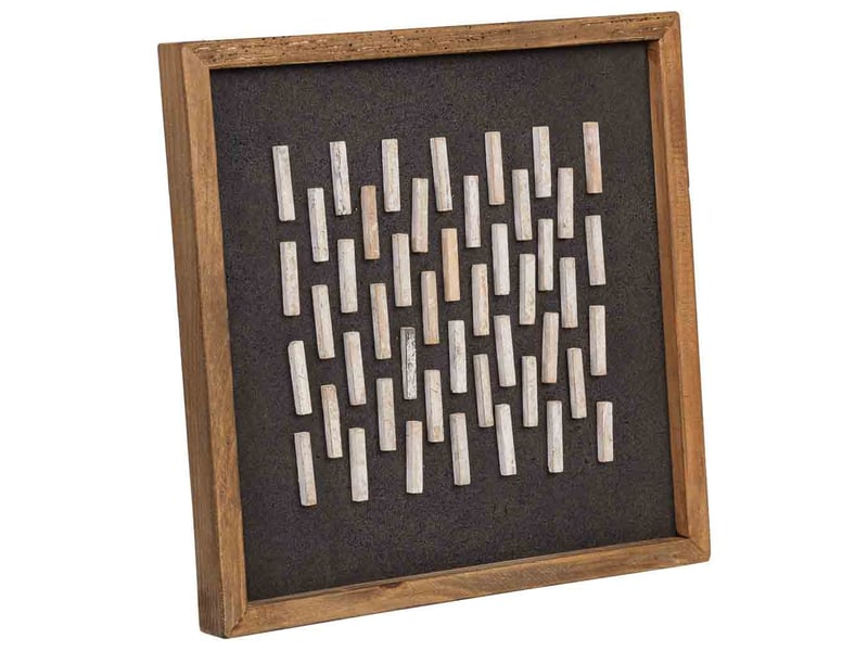 Tableau artisanal en bois recyclé relief noir et blanc 40x4x40 cm h - Conforama A