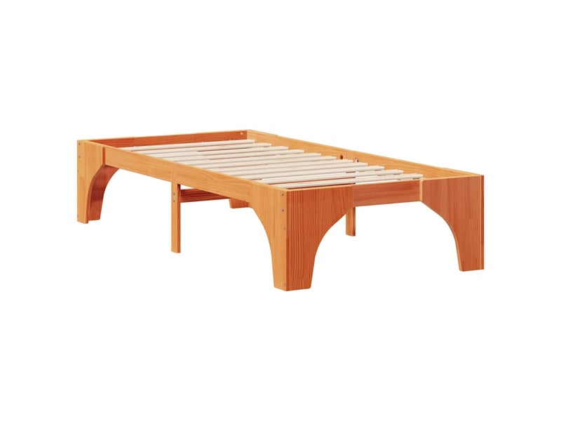 Lit simple- lit adulte - cadre de lit marron 80 x 200 cm pin massif - Conforama C