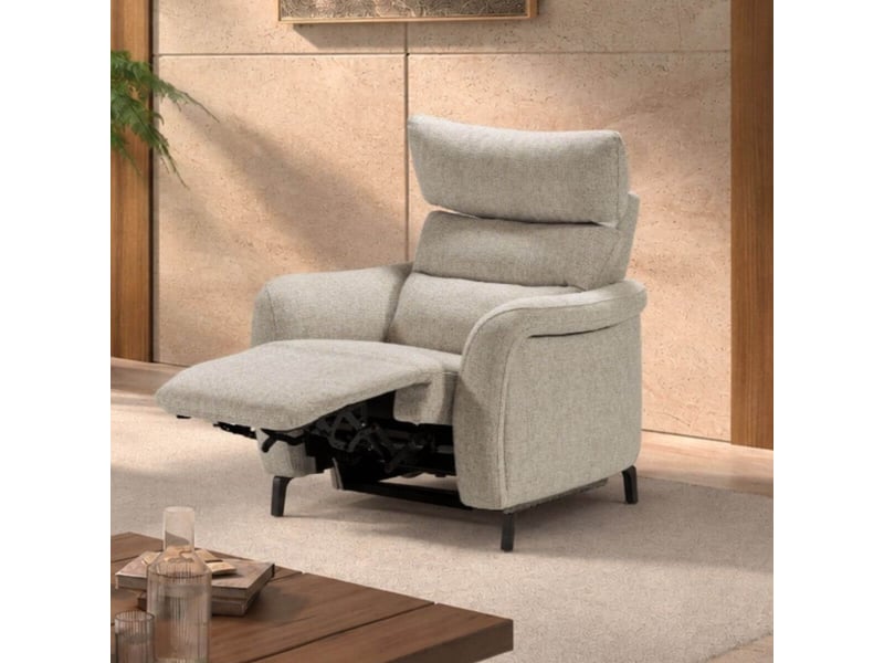  Fauteuil relax électrique tissu beige chiné - varenne VARENNE - Conforama B