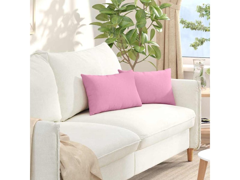  Lot de 2 coussins de canapé, coussins décoratifs tissu rose 50 x 30 cm cf58932  - Conforama B