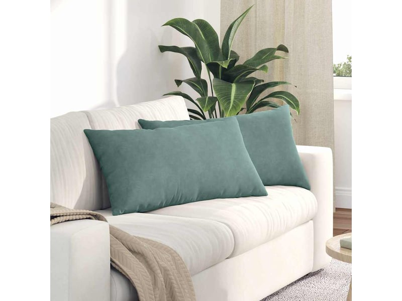  Lot de 2 coussins de canapé, coussins décoratifs vert mer 80 x 40 cm cf59218  - Conforama B