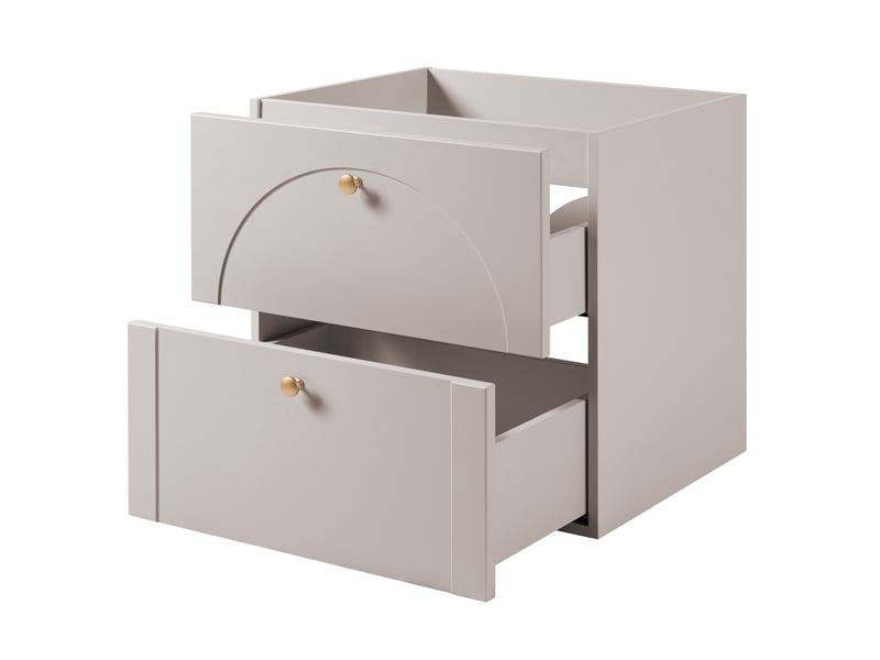 Meuble sous-vasque suspendu aura 140 cm avec étagère blanche cachemire mat g - Conforama R