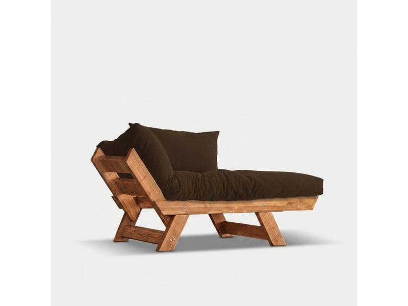  Canapé-lit elara en bois et lin imperméable - marron  - Conforama D