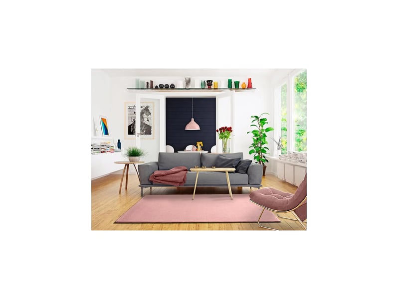  Tapis rectangulaire atticgo kristel 160x230 cm, rose, polyester BERNA-UNI-RO - Conforama D