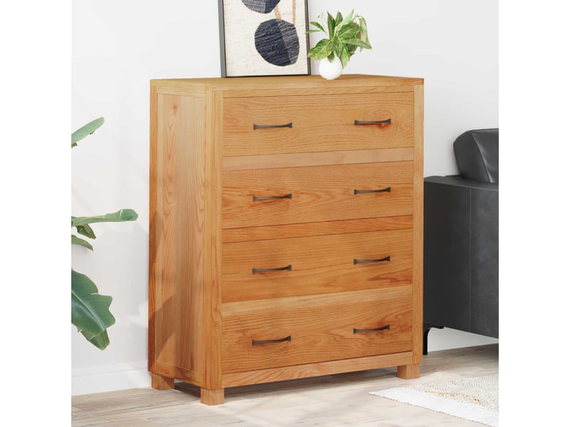  Armoire de rangement avec tiroir marron 80x35x95 cm bois de chêne massif  - Conforama B