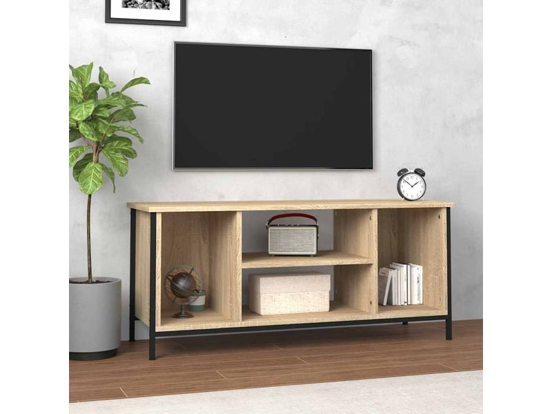  Meuble tv - banc tv - meuble de rangement chêne sonoma 102x35x45 cm bois d'ingénierie  - Conforama B