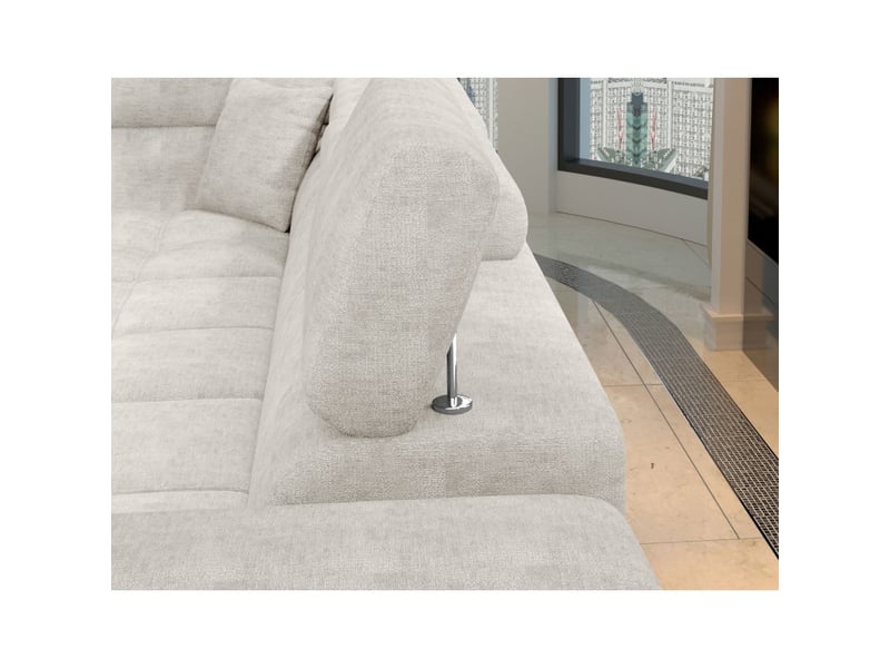  Canapé d'angle convertible palazzo 4 places beige – angle droit avec coffre  - Conforama E