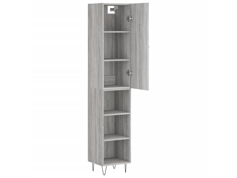  Buffet haut - bahut - meuble de rangement sonoma gris 34,5x34x180 cm bois d'ingénierie  - Conforama D