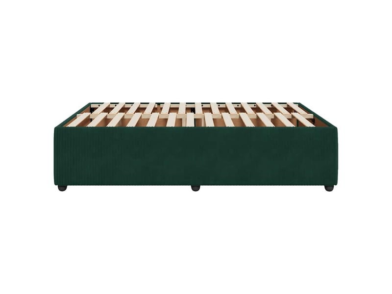  Lit double- lit adulte -  cadre de lit sans matelas vert foncé 160x200 cm velours  - Conforama D