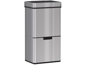 Poubelle tri sélectif 72 l 42 x 30 x 81 cm à capteur argentée
