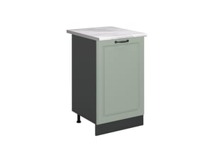 Vicco meuble bas de cuisine, mint campagneanthracite, 50cm plan de travail marbre