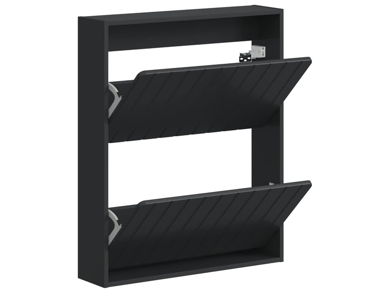  Meuble à chaussures mural, armoire à chaussures zwolle 71x17x86 cm noir  - Conforama C