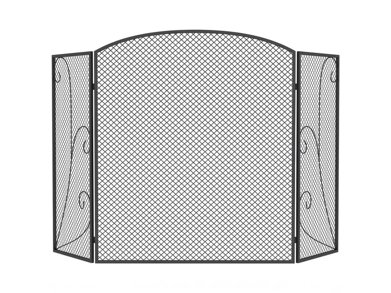  Pare-étincelles pliable en trois parties pour cheminée, 133 x 1 x 77 cm, noir  - Conforama A