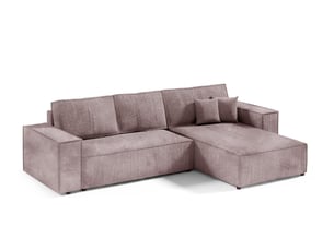 Canapé d'angle réversible convertible ULTRA  4 places Velours côtelé violet avec coffre de rangement