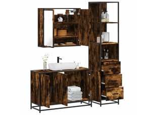 Ensemble de meubles de salle de bain 3 pcs chêne fumé cf63722