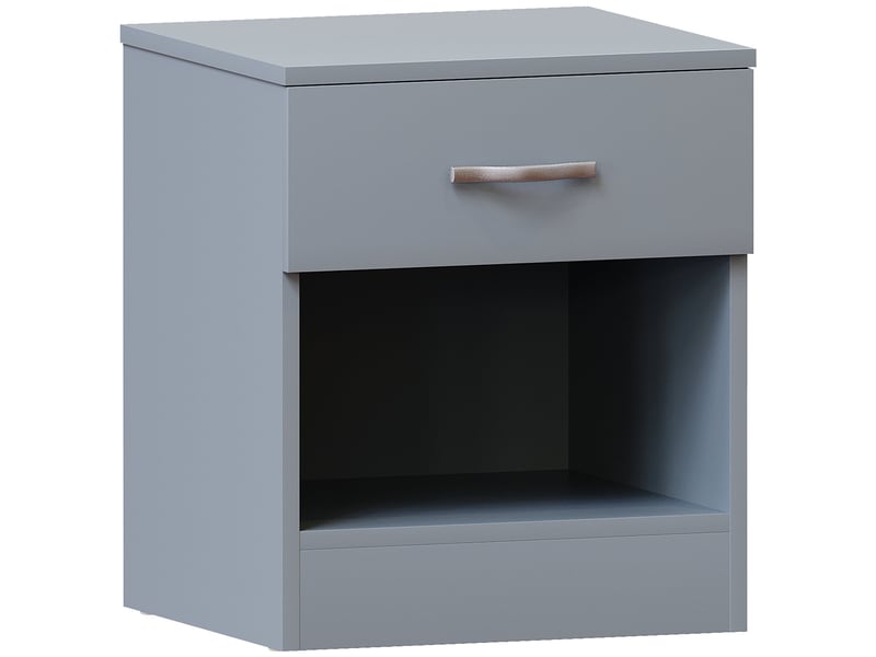  Table de chevet riano, commode de nuit, chambre, rangement, 47x40x36cm, 1 tiroir, gris 3331470 - Conforama A
