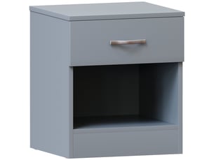 Table de chevet riano, commode de nuit, chambre, rangement, 47x40x36cm, 1 tiroir, gris