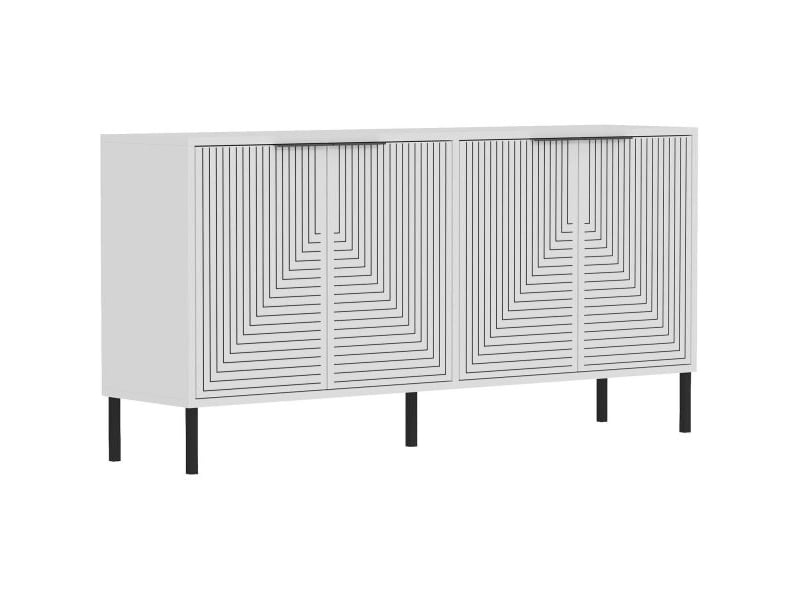  Buffet 4 portes en aggloméré lurea blanc  - Conforama A