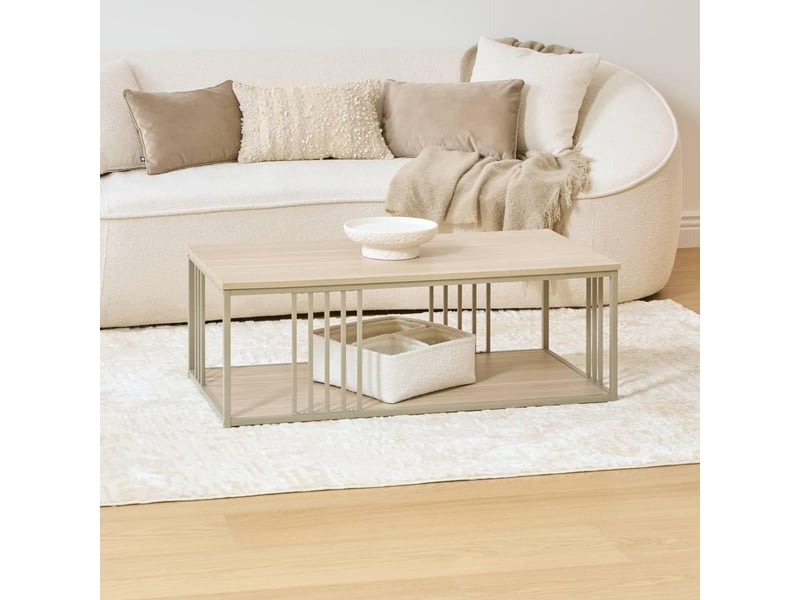  Table basse duna rectangulaire 50x100cm beige DUNA - Conforama E