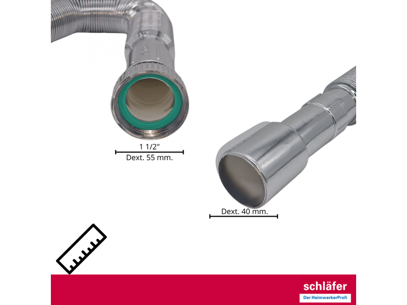  Schläfer 439310 | siphon flexible universel pour évier de salle de bain et évier de cuisine, raccord g 1 12  - Conforama C