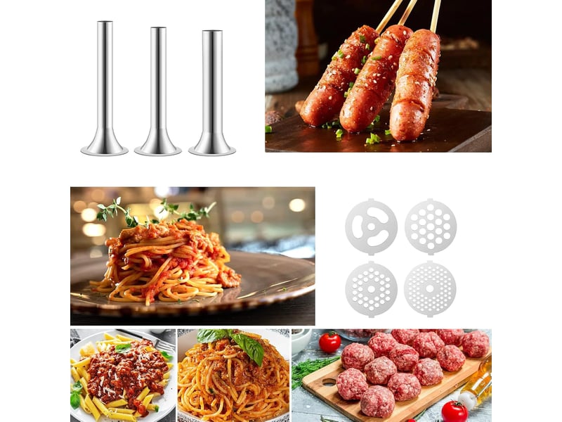  Accessoires kitchenaid pour hachoir à viande, robot culinaire, hachoir à viande, poussoir à saucisses, avec deux tubes pour poussoir à saucisses (mac HRC0000554LY - Conforama B