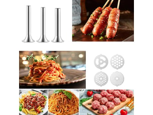 Accessoires kitchenaid pour hachoir à viande, robot culinaire, hachoir à viande, poussoir à saucisses, avec deux tubes pour poussoir à saucisses (mac