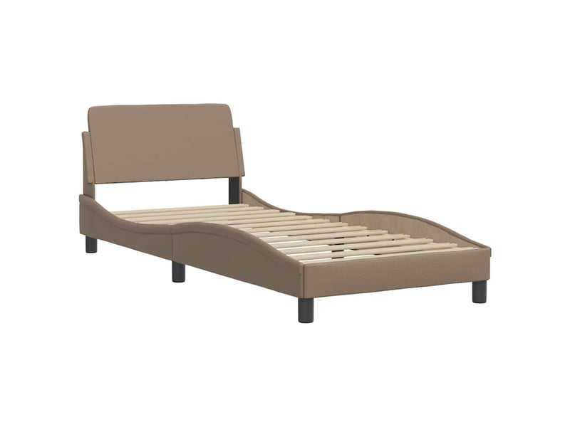 Lit simple- lit adulte - lit avec matelas dover cappuccino 80x200 cm similicuir - Conforama C