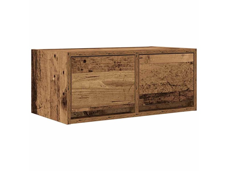  Meubles tv - banc tv - meuble de rangement 2 pcs vieux bois 60x31x25,5 cm bois d'ingénierie  - Conforama E