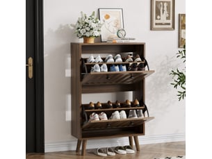 Meuble à chaussures 12 paire(s)  <strong>OKWISH</strong>  <strong></strong> coloris bois foncé