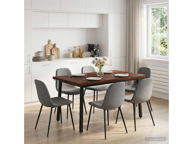  Table à manger moderne 110x55x75 cm bois d'acacia massif marron foncé et noir shl1219  - Conforama B