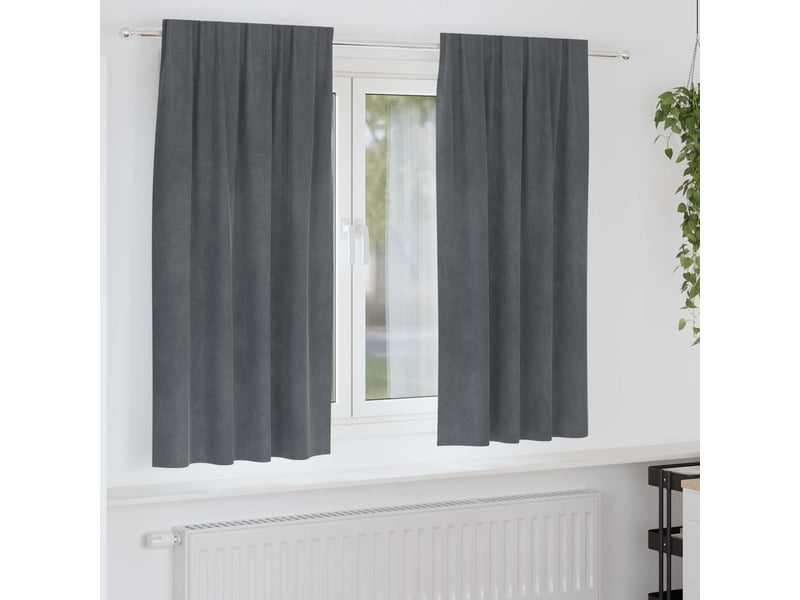  Lot de 2 rideaux, rideaux de fenêtre gris clair 140 x 175 cm velours cf44036  - Conforama B