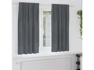 Lot de 2 rideaux, rideaux de fenêtre gris clair 140 x 175 cm velours cf44036