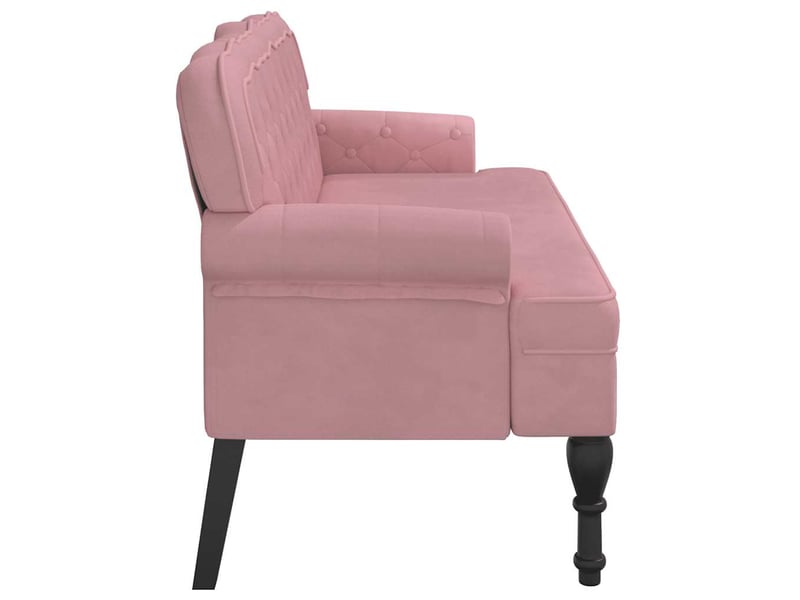  Canapé 2 places avec dossier rose 119,5x64,5x75 cm velours  - Conforama D