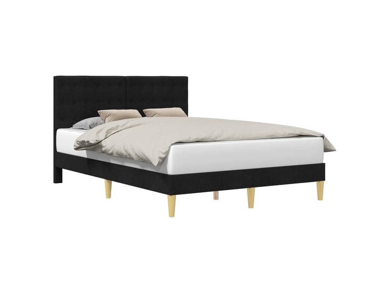  Lit double- lit adulte -  cadre de lit avec tête de lit noir 120 x 190 cm tissu  - Conforama A