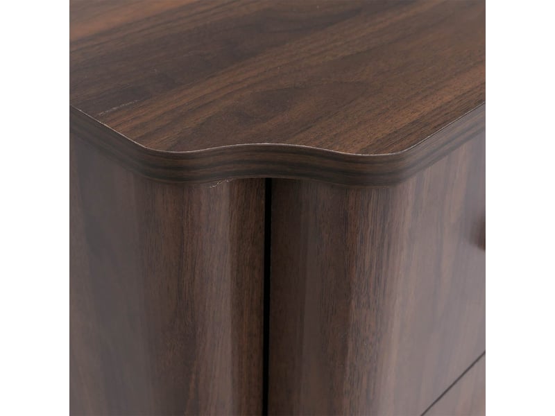 Table de chevet hwc-p42, commode de chevet, 2 tiroirs, mdf, 50 x 48 x 40 cm - aspect noyer  - Conforama E