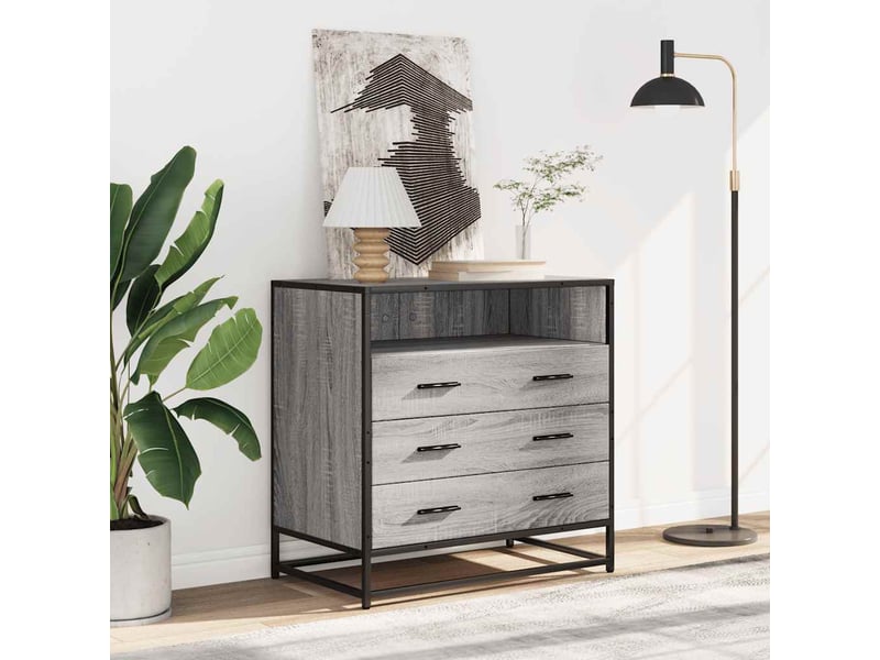  Commode, armoire à tiroirs bureau sonoma gris 70x41x70 cm bois d'ingénierie  - Conforama C