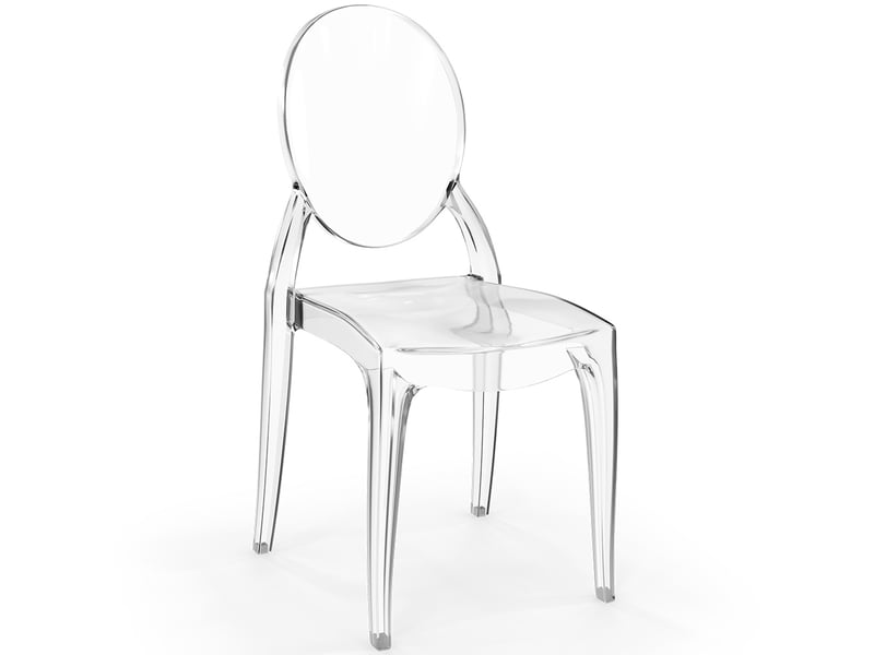  Chaise de salle à manger transparente - style victoria rouge  - Conforama E