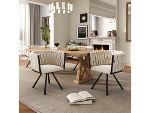 Chaises de salle à manger lot de 4 pivotantes à 360° - lpospi - dossier ergonomique, velours - beige