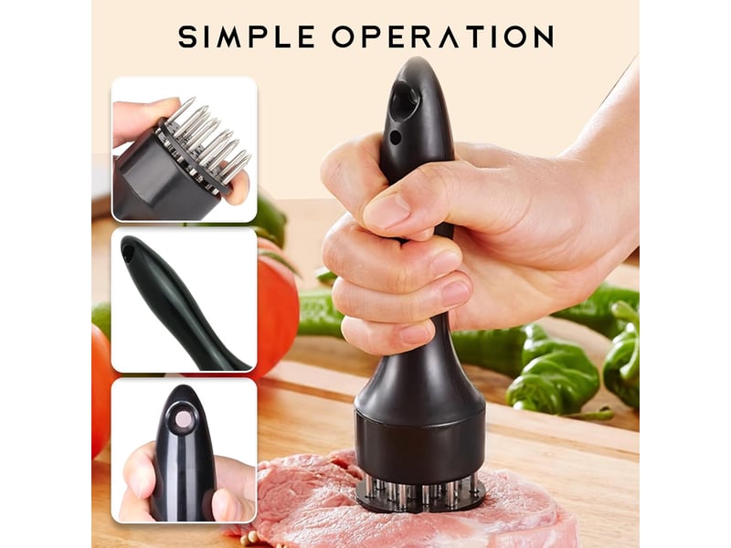  1 pièces attendrisseur d'aiguille à viande, attendrisseur à viande, aiguille à steak, convient pour cuisiner diverses viandes dans la cuisine - noir NO Commercial reference - Conforama D