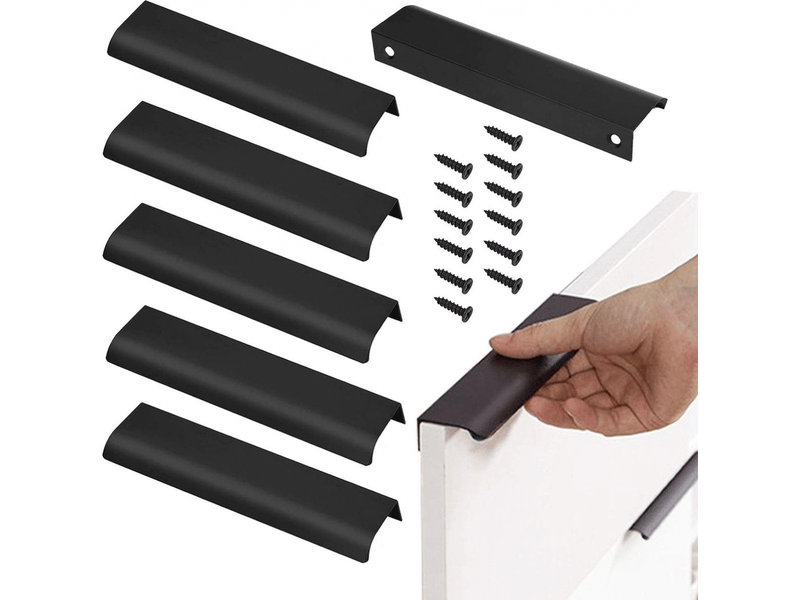  6 tirants de tiroir de style moderne avec un espace entre les trous de 192 mm. Tirants pour armoires de cuisine. Tirants cachés  - Conforama A