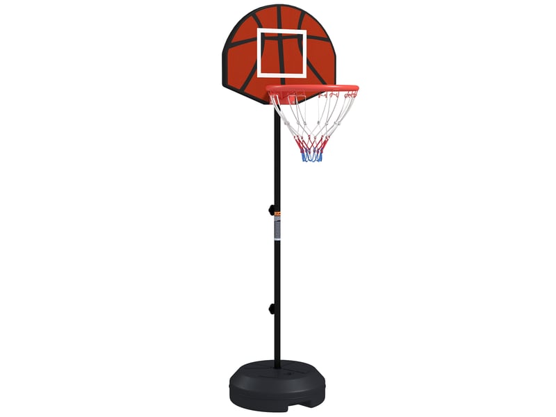 Panier de basket sur pied réglable 129-179 cm – marron – cible de fléchettes magnétique pour intérieur et extérieur