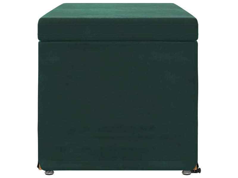  Tabouret bas, ottoman vert foncé 81x41x40 cm velours et bois composite  - Conforama E