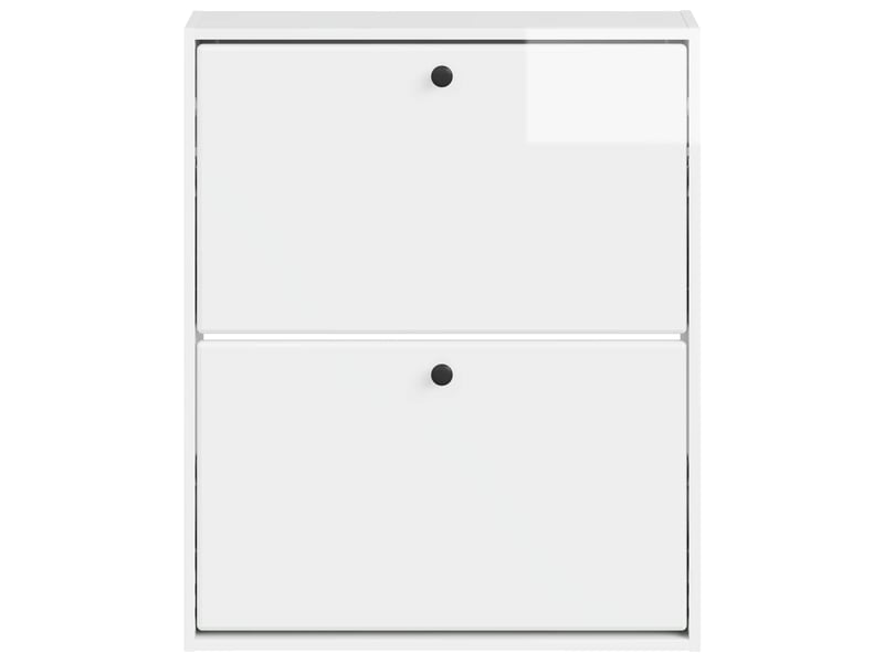  Meuble à chaussures mural, armoire à chaussures breda 71x17x86 cm blanc brillant  - Conforama D