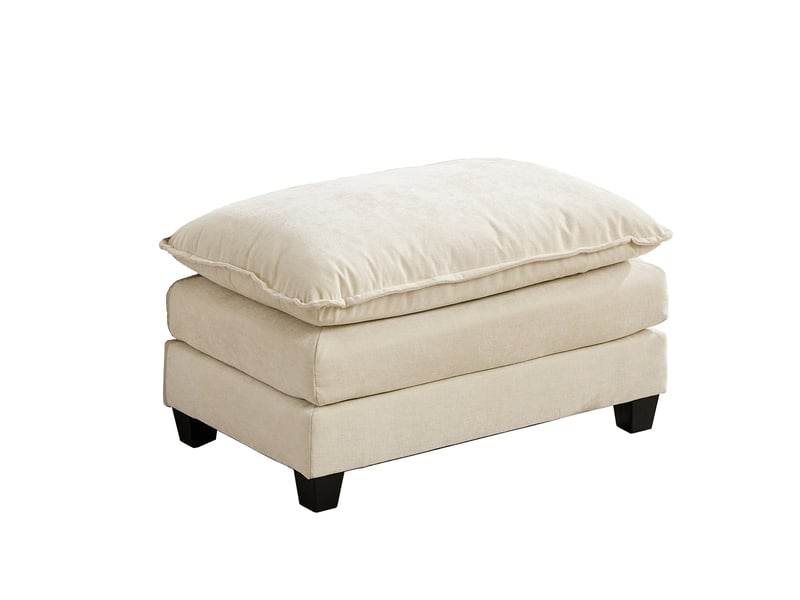 Pouf cloud modulable beige en chenille, coussin double couche, accessoire canapé moderne - Conforama A