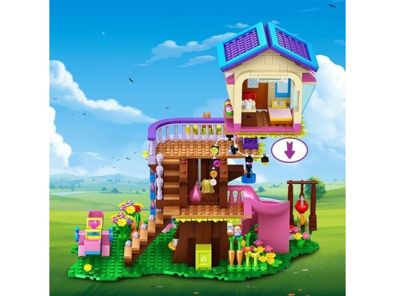  Maison arbre de 3 niveaux kit 618 pieces avec led toboggan accessoires 151498_AABHT19864_6_DROPFR - Conforama E