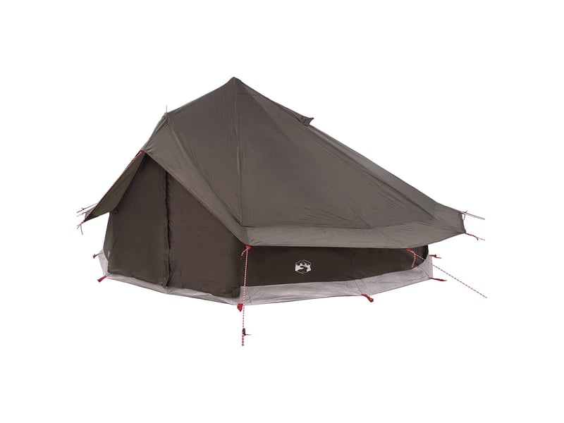 Tente tipi, tente de camping 18 personne marron gris polyester et acier - Conforama C