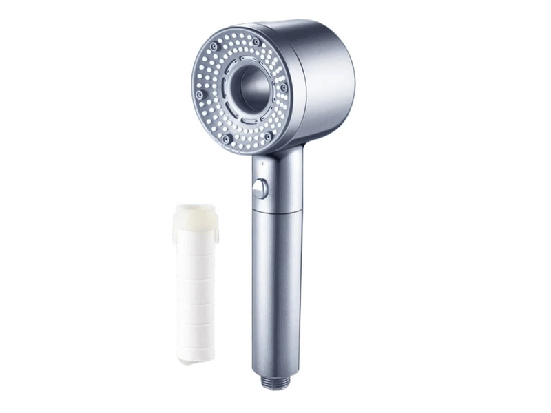  Pommeau de douche 7 en 1, 5 modes réglables, haute pression, économie d'eau, filtre portable, crochet, tuyau, accessoires de salle de bain  - Conforama A